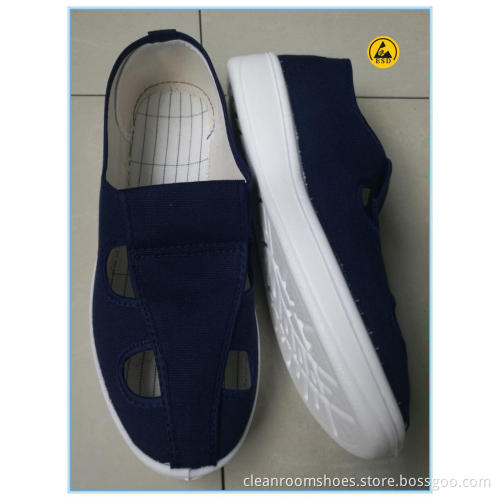 Good quality blue color canvas upper PU outsole cleanroom PU ESD shoes